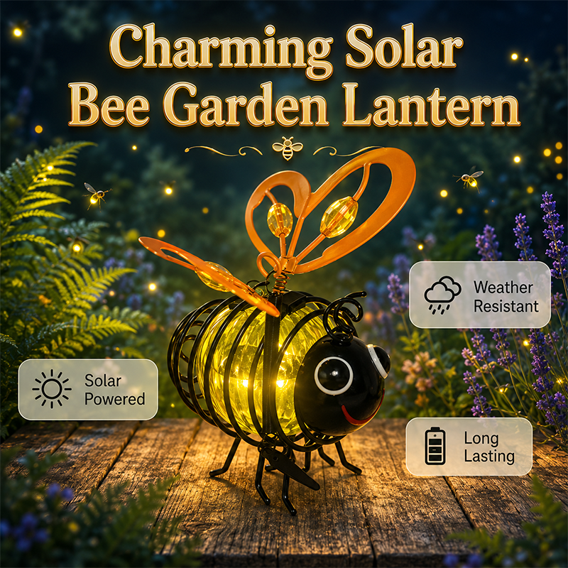 🌙🍃🪴 50 % rabatt i en begrenset periode! Hengende solcellelampe formet som en bie – varmt ravgult lys, flimmerfritt, perfekt til hagefester, camping eller barnerom – spre glede både dag og natt. 🌞🌜