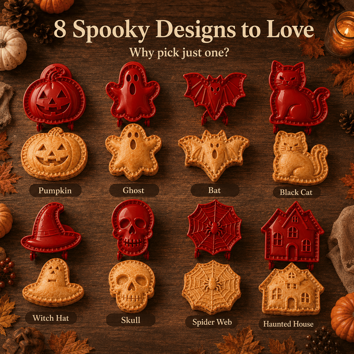 🎃 8-delers mini Halloween-paiformer