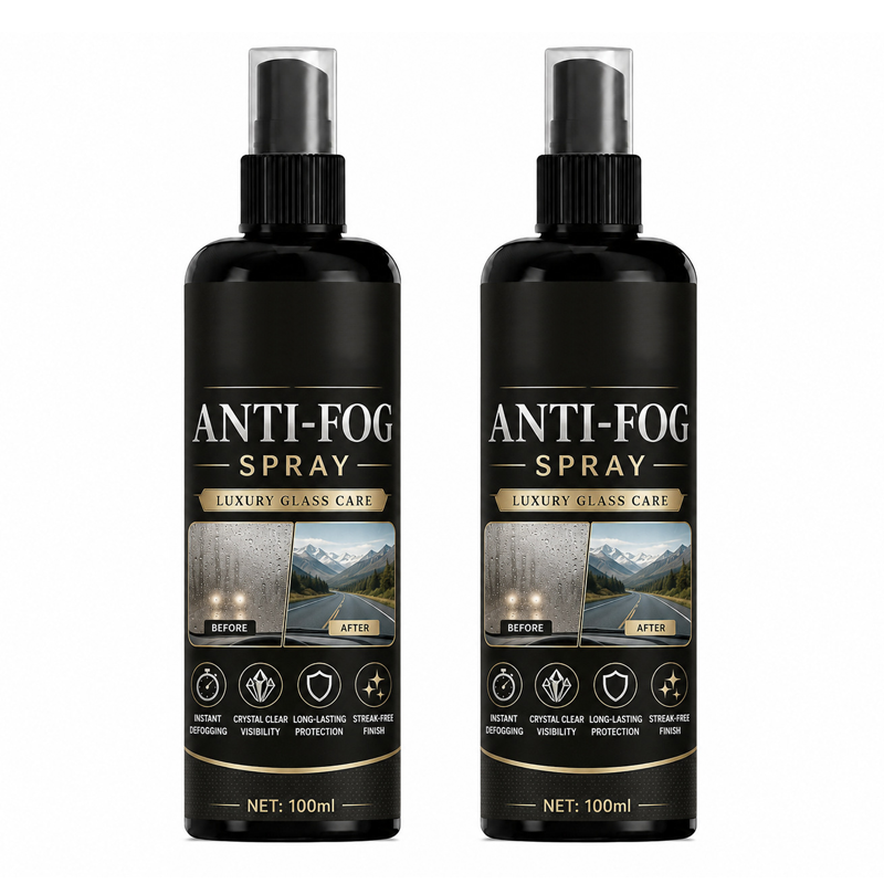 🚗Få 50 % rabatt nå! Antiduggspray for bilvinduer – Langvarig (24 timer) stripefri antiduggspray som umiddelbart gir klar sikt på frontruter, bakspeil og alle glassflater i bilen.