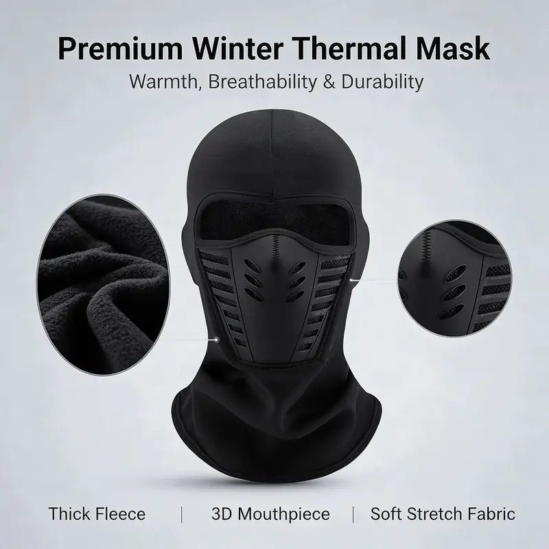 Unisex fleece helmaske i balaklava - vindtett, anti-dugg, myk sports- og friluftslue🧣