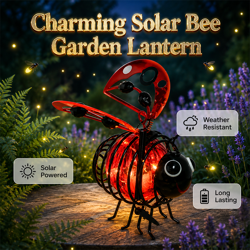 🌙🍃🪴 50 % rabatt i en begrenset periode! Hengende solcellelampe formet som en bie – varmt ravgult lys, flimmerfritt, perfekt til hagefester, camping eller barnerom – spre glede både dag og natt. 🌞🌜