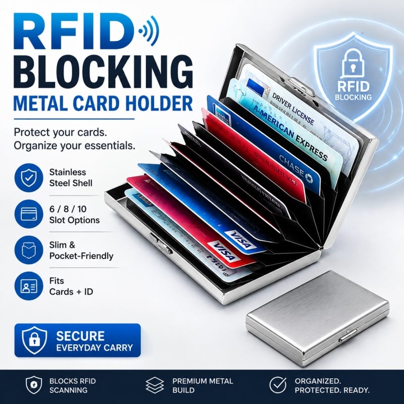 🔥SISTE DAGS SALG 49 % RABATT - 💳RFID-blokkerende metallkortholder