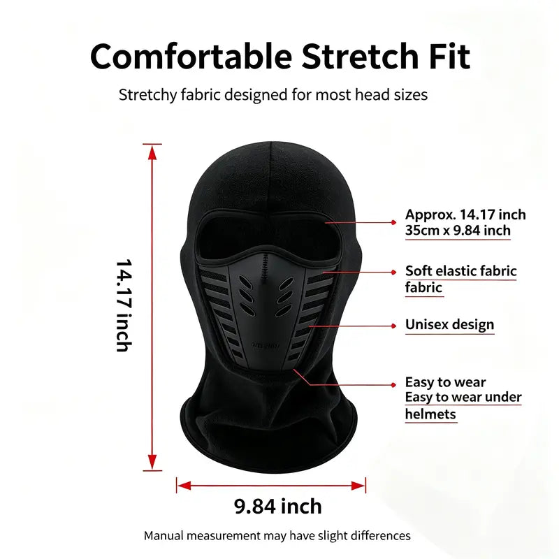 Unisex fleece helmaske i balaklava - vindtett, anti-dugg, myk sports- og friluftslue🧣