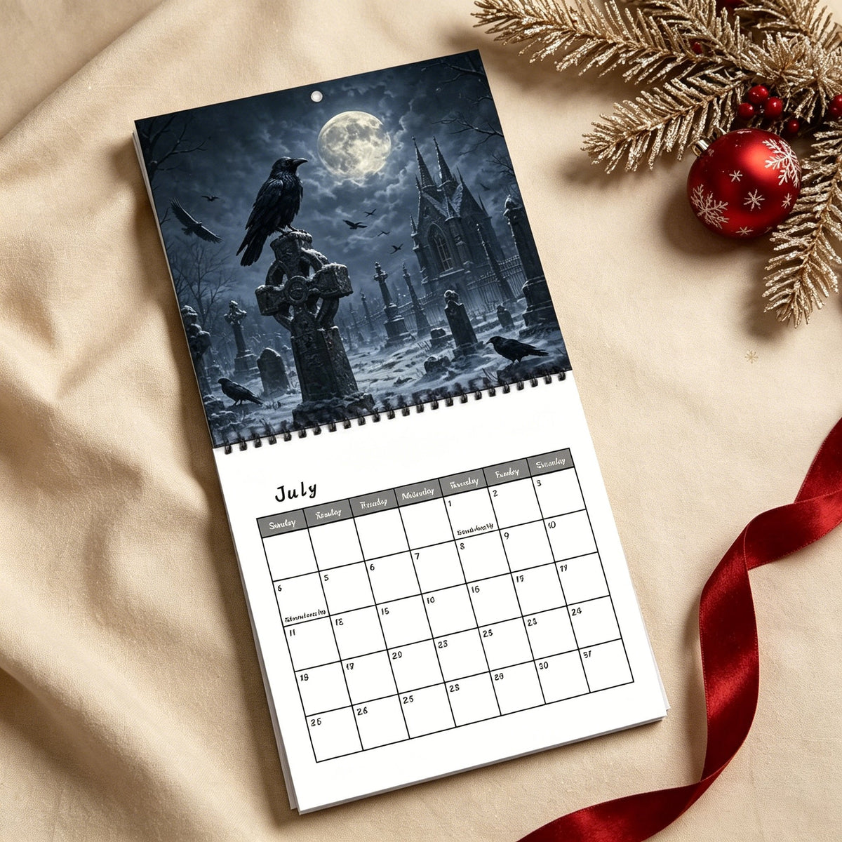 🐦‍⬛Raven & Crow 2027 veggkalender — 12 måneder med gotisk kunst i måneskinn🖤