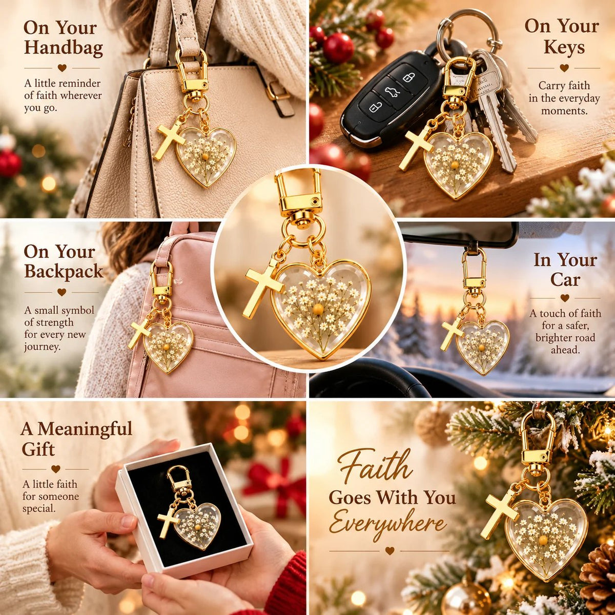 ⏳ Siste dag med 50 % rabatt –✝️ Nøkkelring «Mustard Seed Faith» — Fortsett å tro