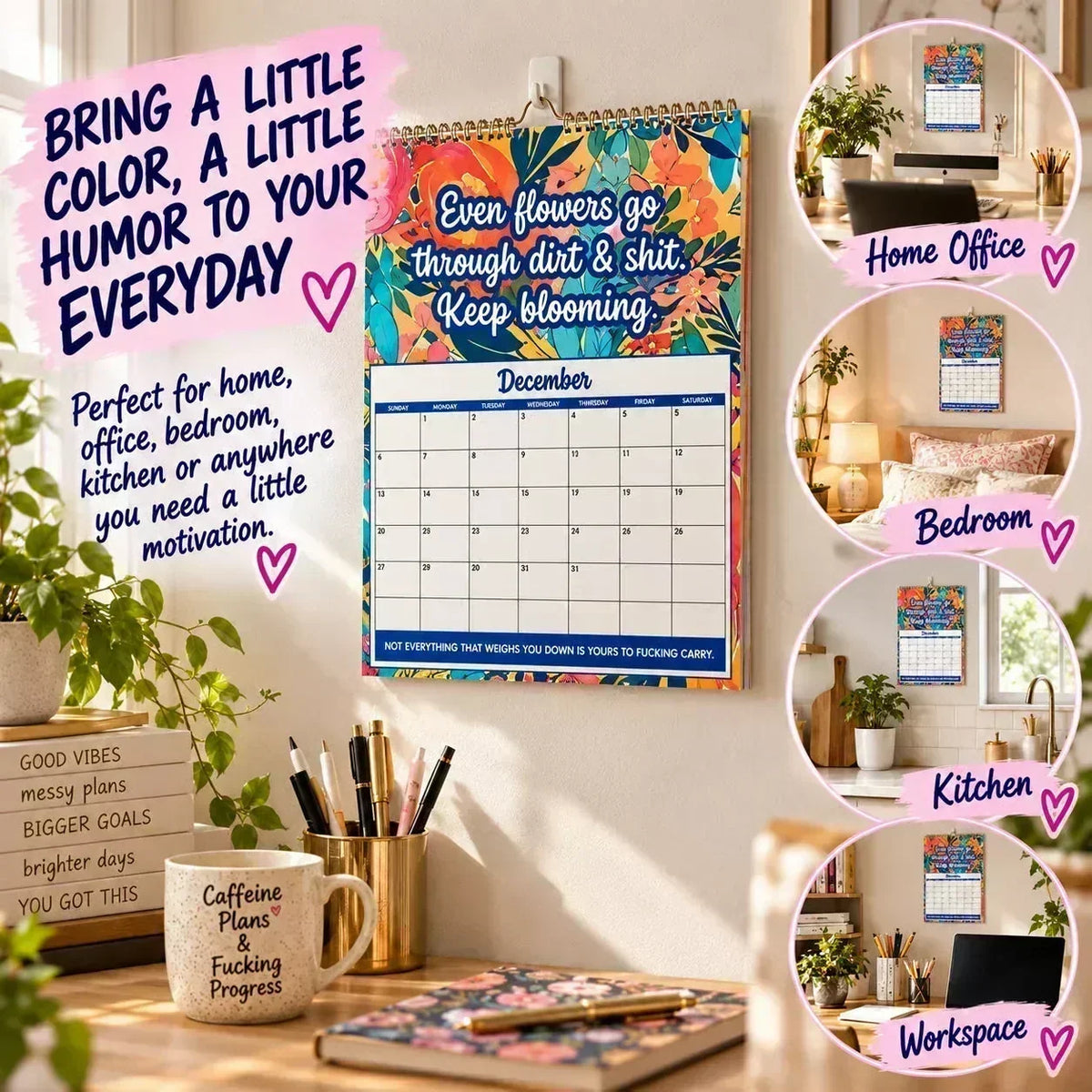 🔥🎉Over 58 000 solgt!🎁🌟2027 Sweary Wall Calendar – Morsom og blasfemisk gave til venner og stresslindring hjemme