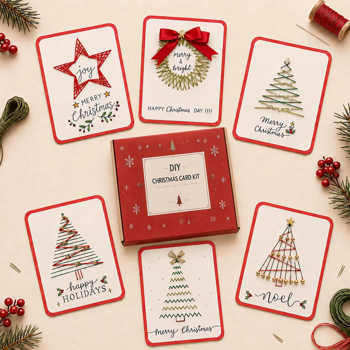 🎄 «Merry & Bright»-julesett for selvlaging (6 stk.)