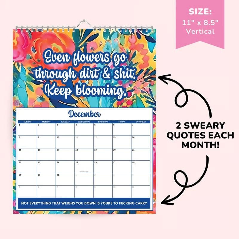 🔥🎉Over 58 000 solgt!🎁🌟2027 Sweary Wall Calendar – Morsom og blasfemisk gave til venner og stresslindring hjemme