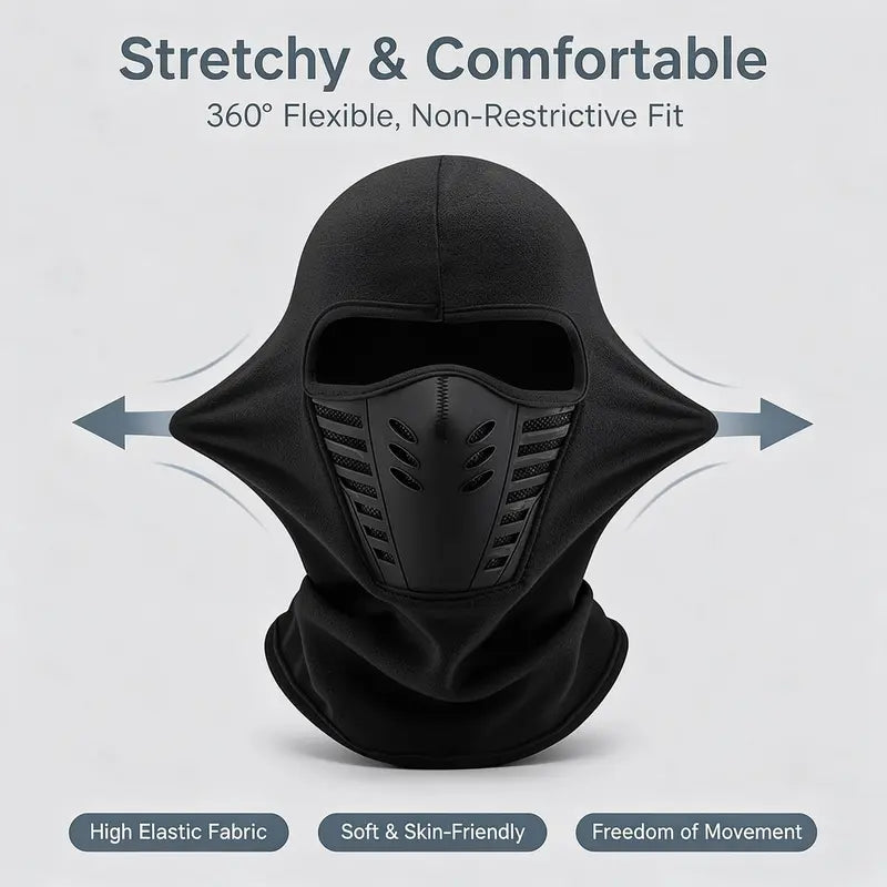 Unisex fleece helmaske i balaklava - vindtett, anti-dugg, myk sports- og friluftslue🧣