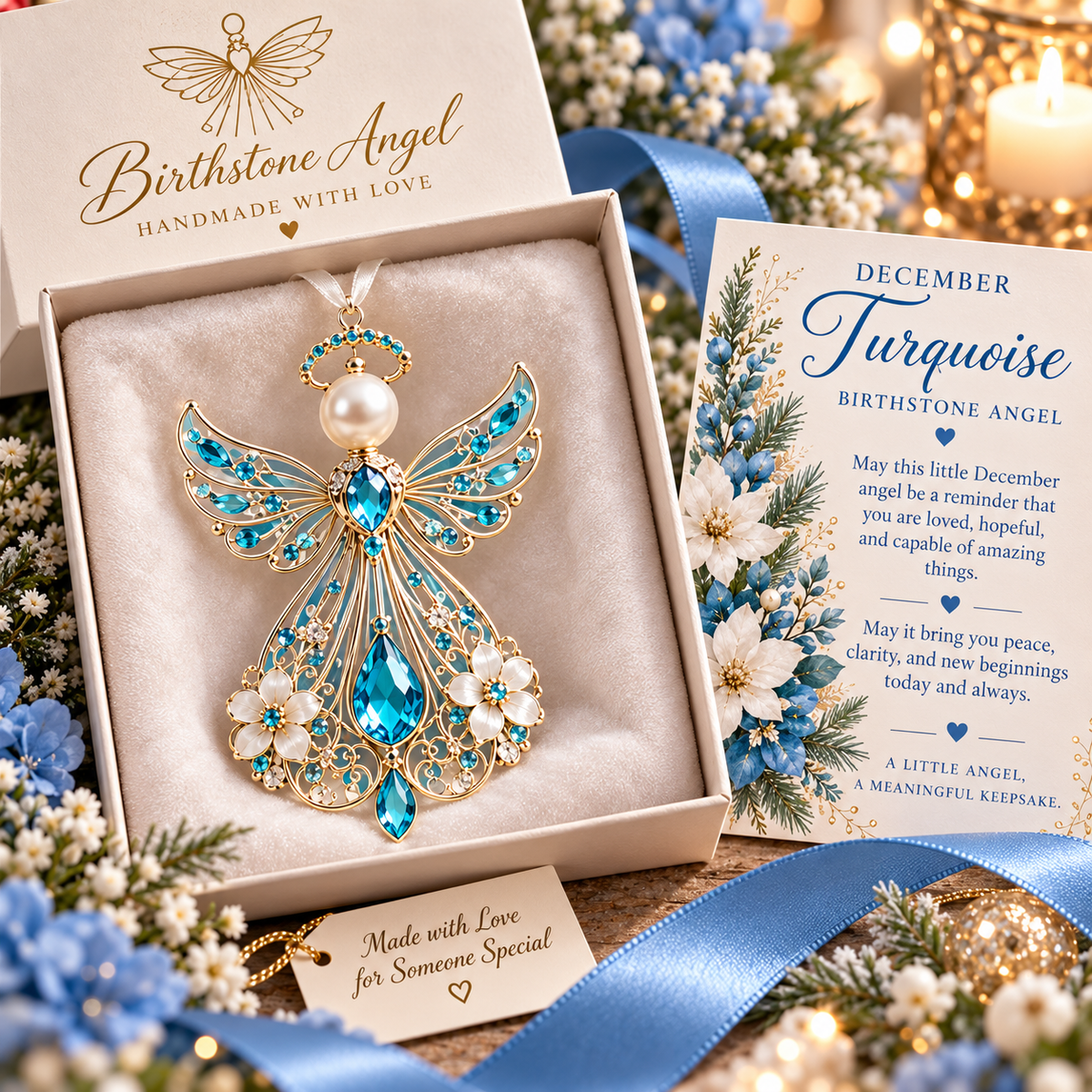 🕊️  Pynt med skytsengel for fødselsmåneden – ikke bare en engel. Deres engel.✨💎