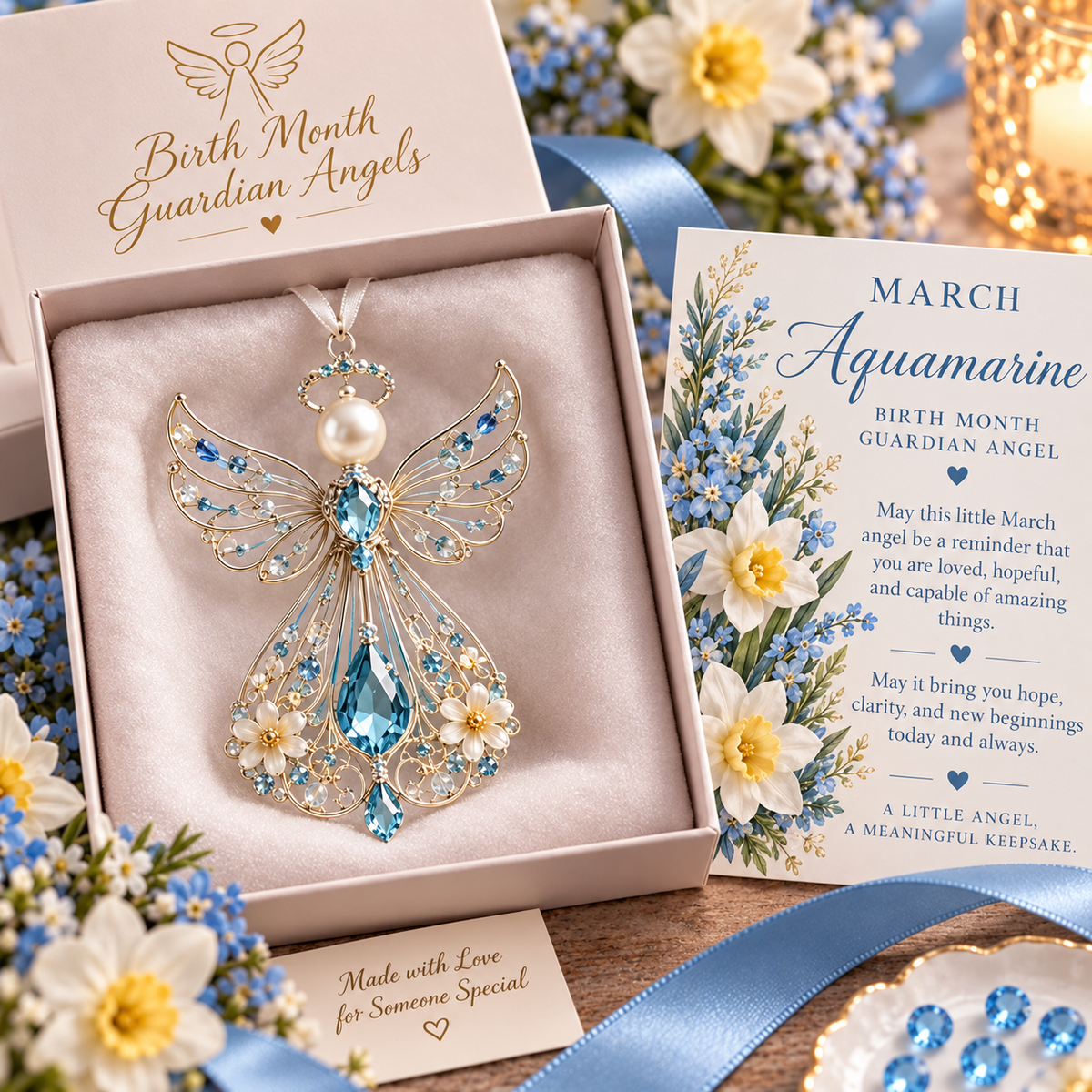 🕊️  Pynt med skytsengel for fødselsmåneden – ikke bare en engel. Deres engel.✨💎