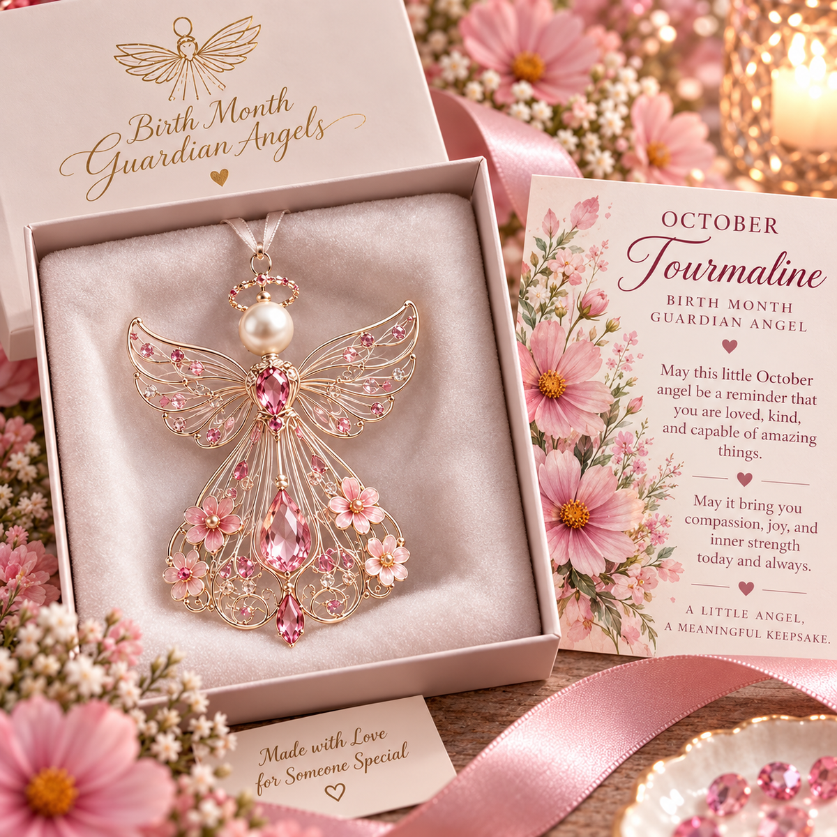 🕊️  Pynt med skytsengel for fødselsmåneden – ikke bare en engel. Deres engel.✨💎