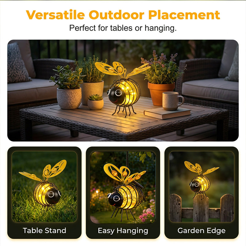 🌙🍃🪴 50 % rabatt i en begrenset periode! Hengende solcellelampe formet som en bie – varmt ravgult lys, flimmerfritt, perfekt til hagefester, camping eller barnerom – spre glede både dag og natt. 🌞🌜