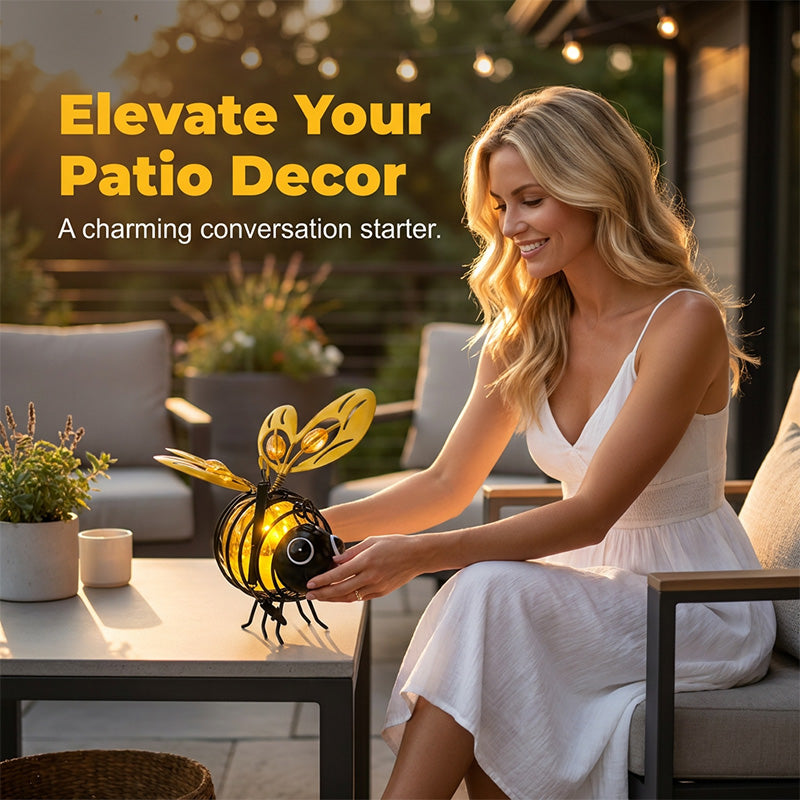🌙🍃🪴 50 % rabatt i en begrenset periode! Hengende solcellelampe formet som en bie – varmt ravgult lys, flimmerfritt, perfekt til hagefester, camping eller barnerom – spre glede både dag og natt. 🌞🌜
