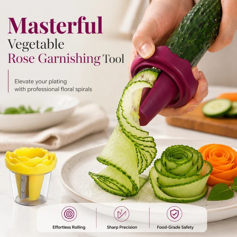 🥕✨ Manuell spiral- og krølleskjærer for grønnsaker – lag roser av gulrøtter på 60 sekunder, akkurat som på restaurant! 🌹🍽️