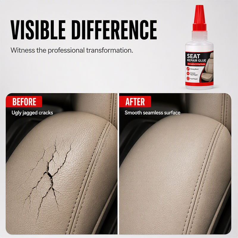 🚗50 % rabatt! Reparer sprukket skinn raskt – hurtigtørkende presisjonslim for bilseter, sofaer og vinyl.