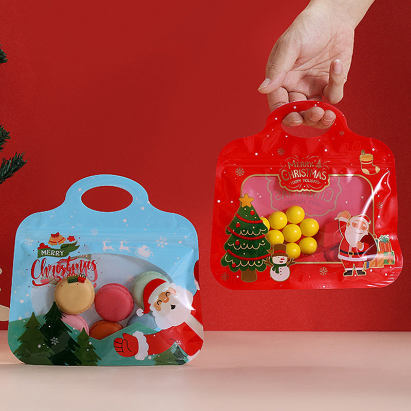 🎅Siste sjanse – 60 % rabatt! 🎁 Enkle å fylle og forsegle 🎄 Festlige godteposer med selvlukkende funksjon – motiv av julenisse og snømann | Kan lukkes på nytt, trygge for mat og perfekte til småkaker, sjokolade og små gaver ⛄
