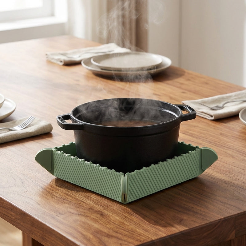 🎁I en begrenset periode: 49 % rabatt 🍳 Magnetisk gryteunderlag i silikon 🧲 | Sammenleggbart gryteunderlag og lite kjøkkenbrett
