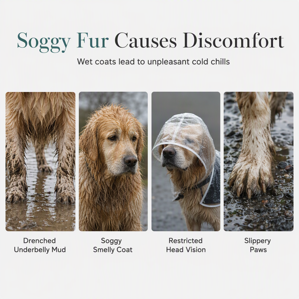 📢Nyheter – 50 % rabatt 🐕 Gjennomsiktig, vanntett regnjakke til hund – hold hunden tørr og synlig på regnfulle turer🌧️